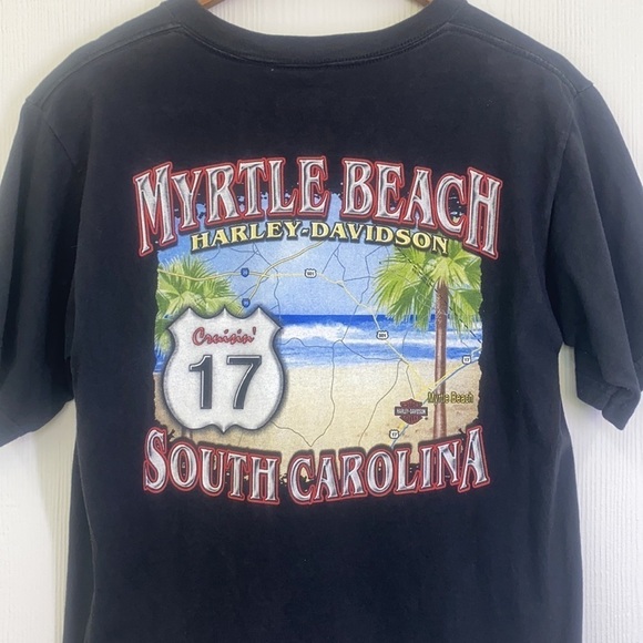Harley Davidson - Vintage Bald Eagle Myrtle Beach South Carolina Shirt Size Med - Picture 10 of 10